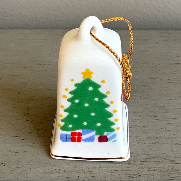 Vintage Lillian Vernon 1986 Porcelain Bell Christmas Ornament 2" Lot of 3 White - Picture 6 of 15